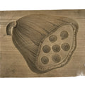 Japanese Wood Carved Kashigata Cake Mold Vtg Sweet Wagashi Lotus Seed Pod Kg616