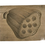 Japanese Wood Carved Kashigata Cake Mold Vtg Sweet Wagashi Lotus Seed Pod Kg616