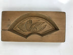 Japanese Wood Carved Kashigata Cake Mold Vtg Sweet Wagashi Madai Fish Fan Kg587