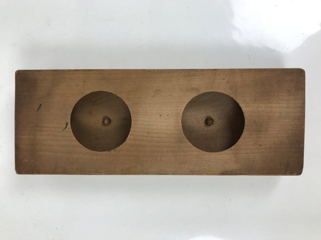 Japanese Wood Carved Kashigata Cake Mold Vtg Sweet Wagashi Mikan Orange Kg692