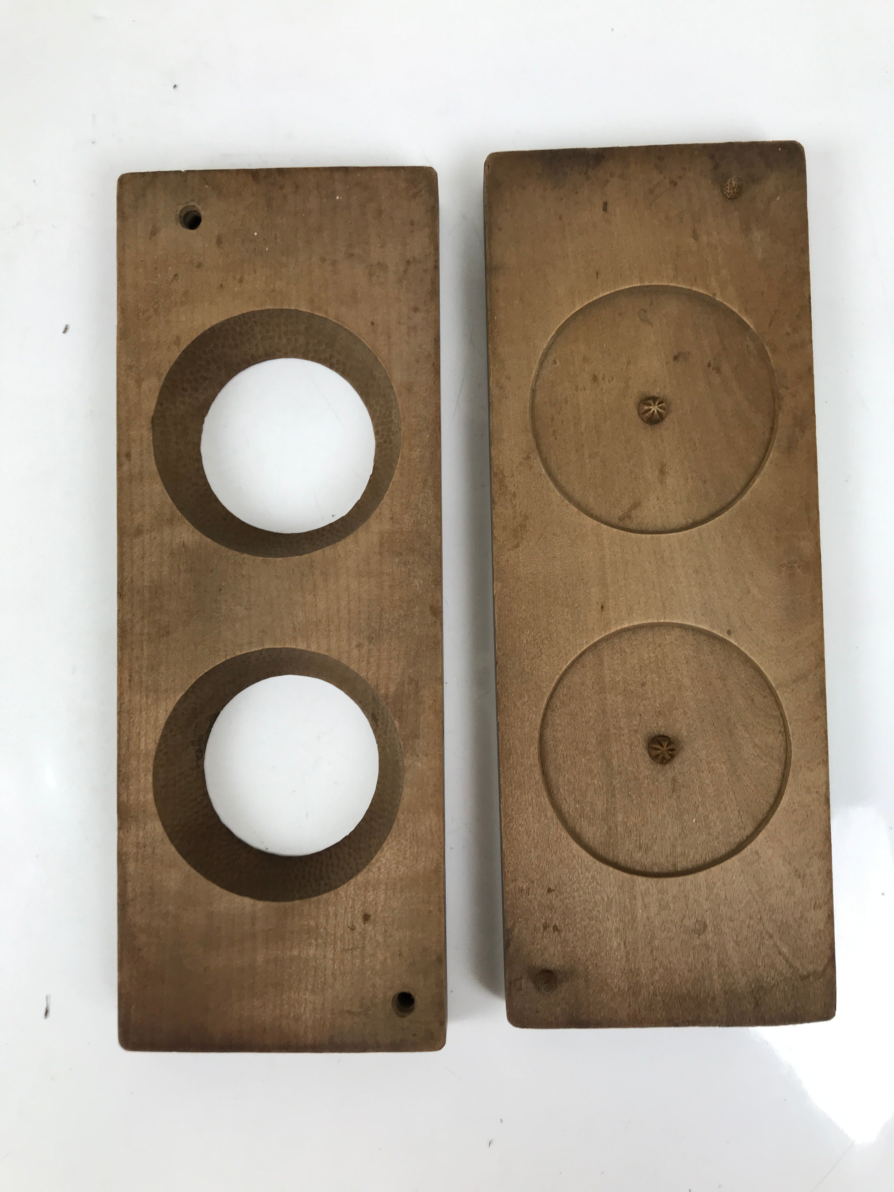 Japanese Wood Carved Kashigata Cake Mold Vtg Sweet Wagashi Mikan Orange Kg692