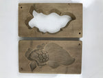 Japanese Wood Carved Kashigata Cake Mold Vtg Sweet Wagashi Minogame Turtle Kg608