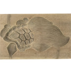 Japanese Wood Carved Kashigata Cake Mold Vtg Sweet Wagashi Minogame Turtle Kg608