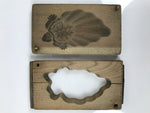 Japanese Wood Carved Kashigata Cake Mold Vtg Sweet Wagashi Minogame Turtle Kg771