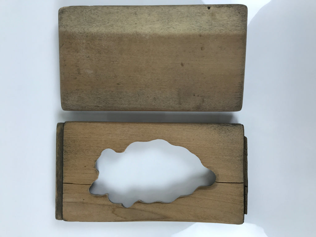 Japanese Wood Carved Kashigata Cake Mold Vtg Sweet Wagashi Minogame Turtle Kg771