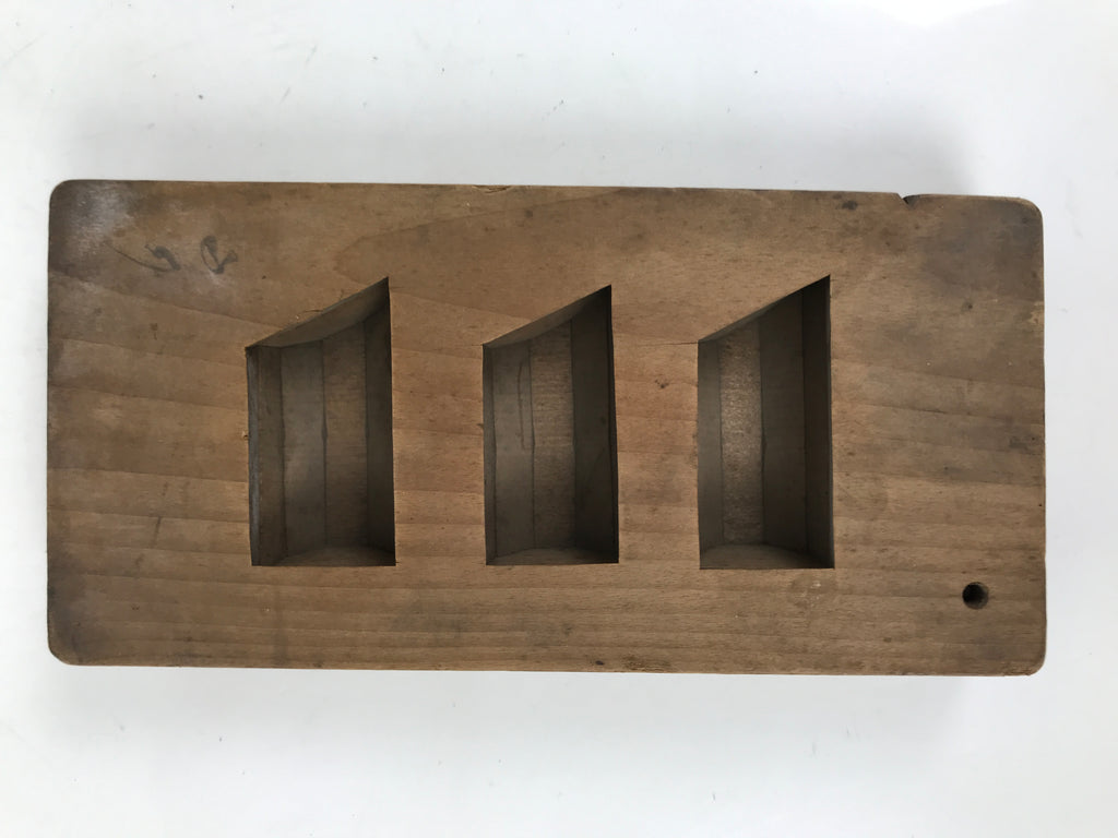 Japanese Wood Carved Kashigata Cake Mold Vtg Sweet Wagashi Nagaimo Cut Yam Kg654