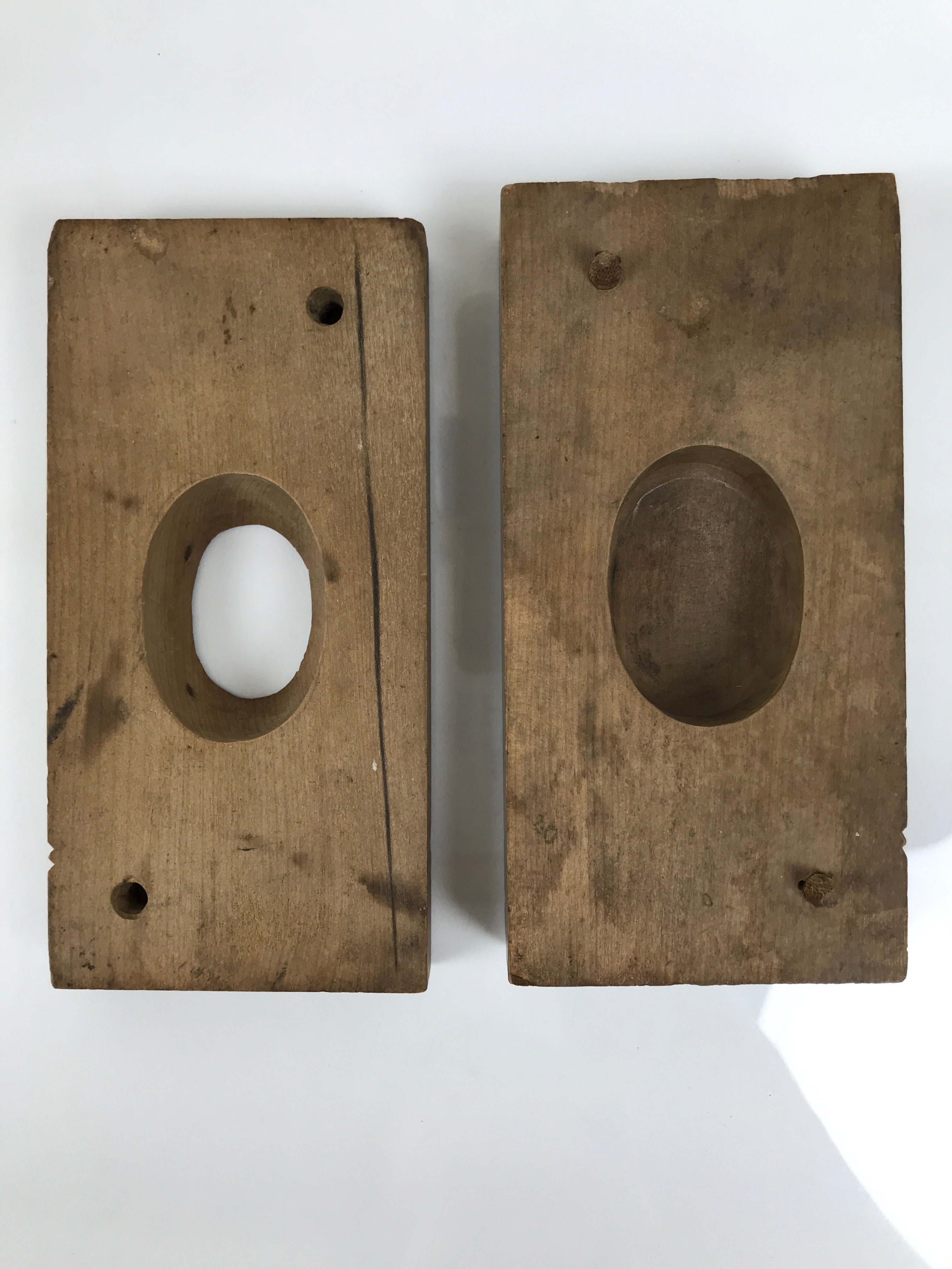 Japanese Wood Carved Kashigata Cake Mold Vtg Sweet Wagashi Oval Egg Shape Kg794