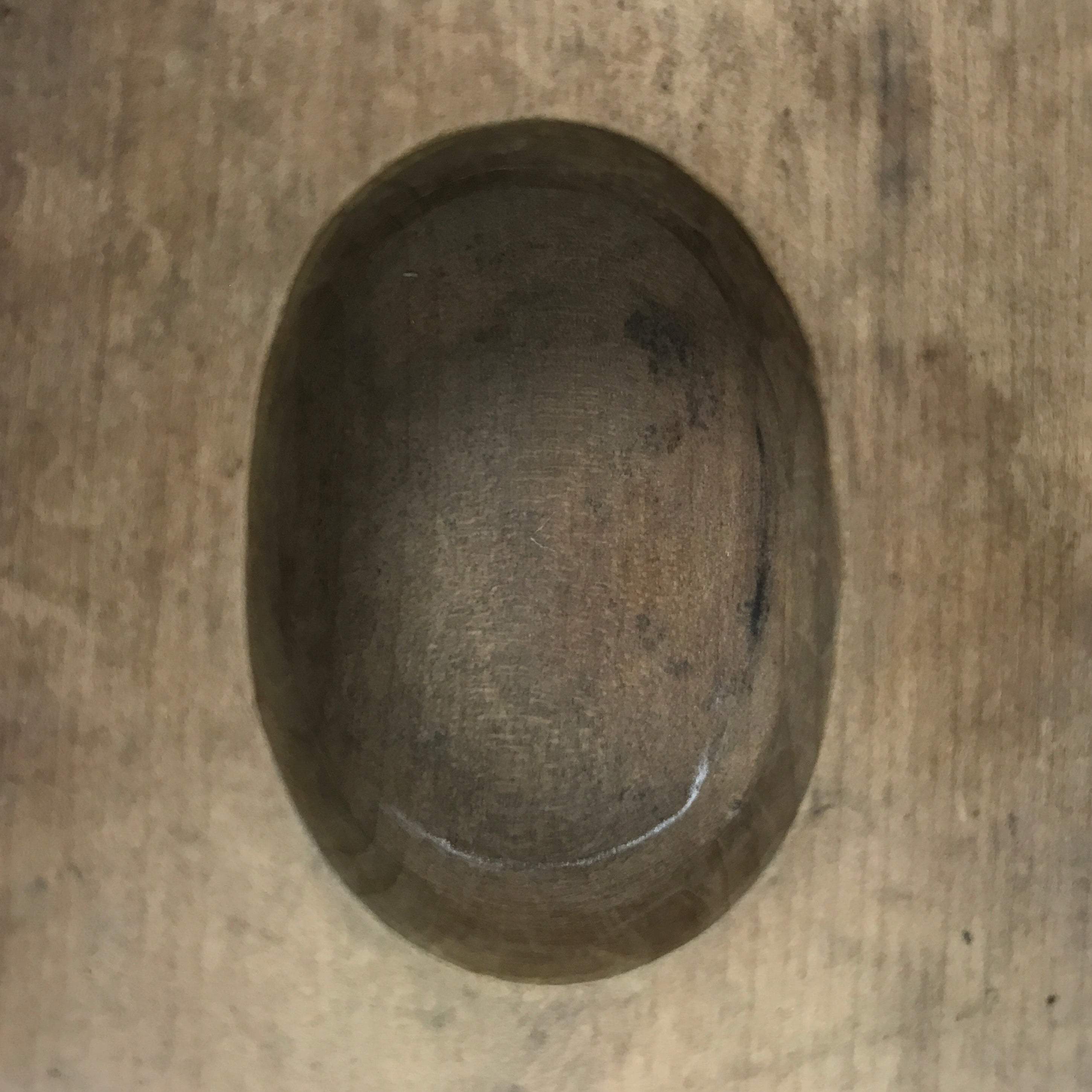 Japanese Wood Carved Kashigata Cake Mold Vtg Sweet Wagashi Oval Egg Shape Kg794