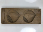 Japanese Wood Carved Kashigata Cake Mold Vtg Sweet Wagashi Peach Momo Kg552