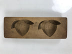 Japanese Wood Carved Kashigata Cake Mold Vtg Sweet Wagashi Peaches Momo Kg698