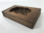 Japanese Wood Carved Kashigata Cake Mold Vtg Sweet Wagashi Peony Botan Kg550