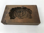 Japanese Wood Carved Kashigata Cake Mold Vtg Sweet Wagashi Peony Botan Kg550