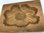 Japanese Wood Carved Kashigata Cake Mold Vtg Sweet Wagashi Peony Botan Kg588