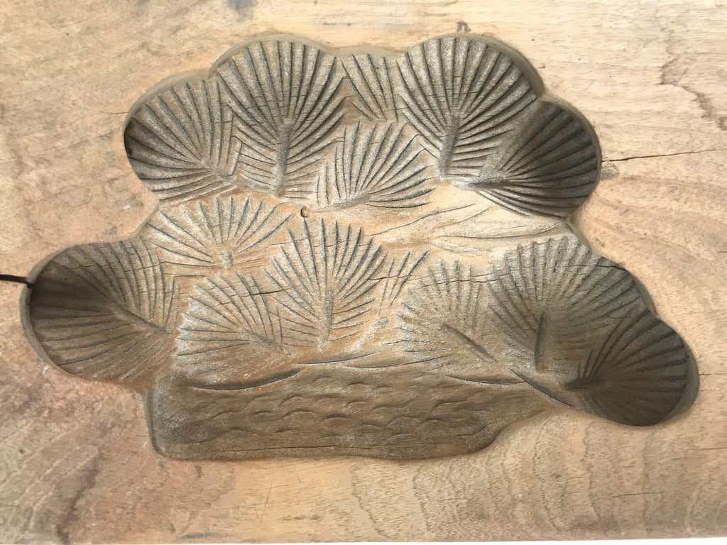 Japanese Wood Carved Kashigata Cake Mold Vtg Sweet Wagashi Pine Matsu Kg578