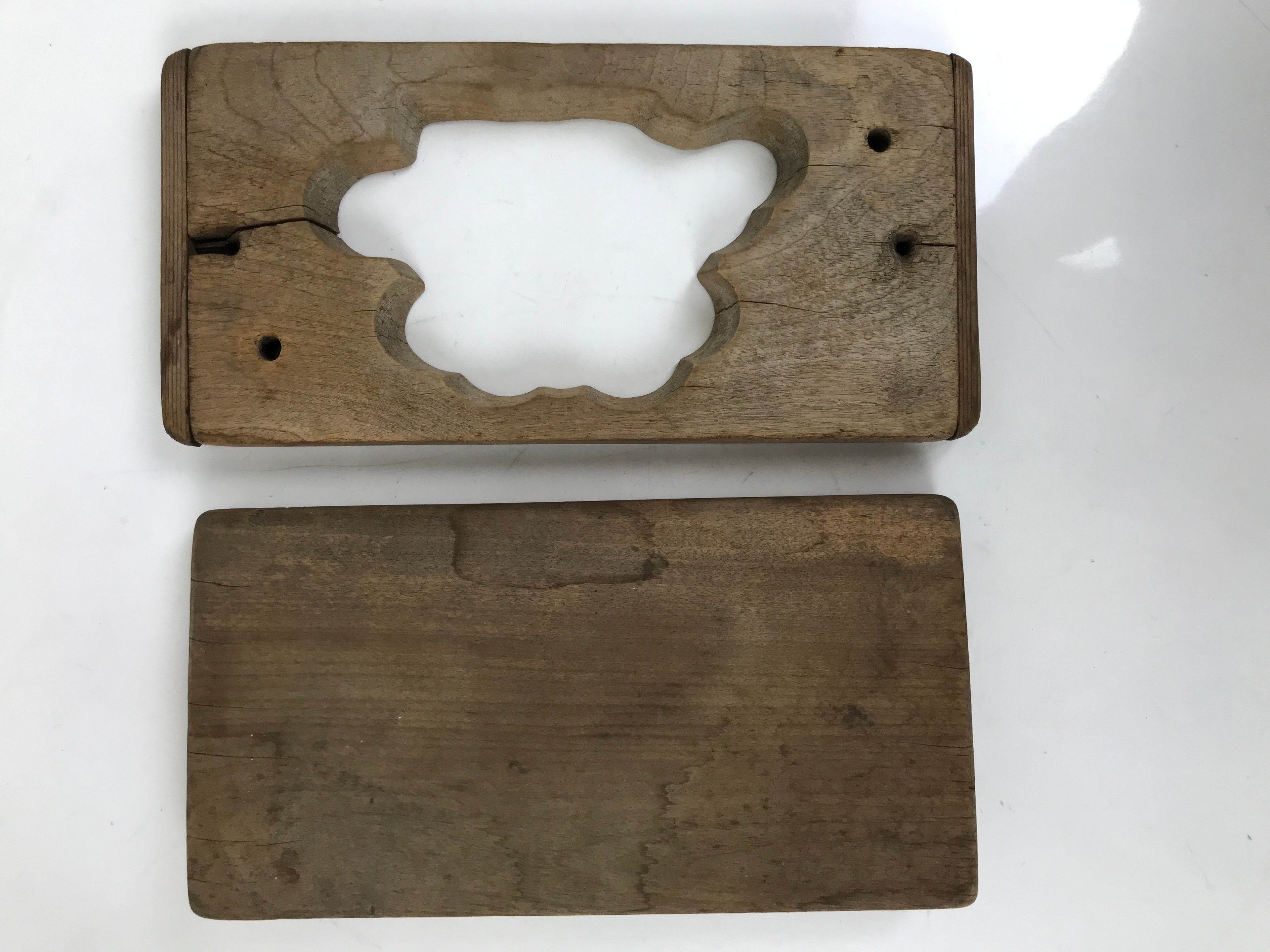 Japanese Wood Carved Kashigata Cake Mold Vtg Sweet Wagashi Pine Matsu Kg578