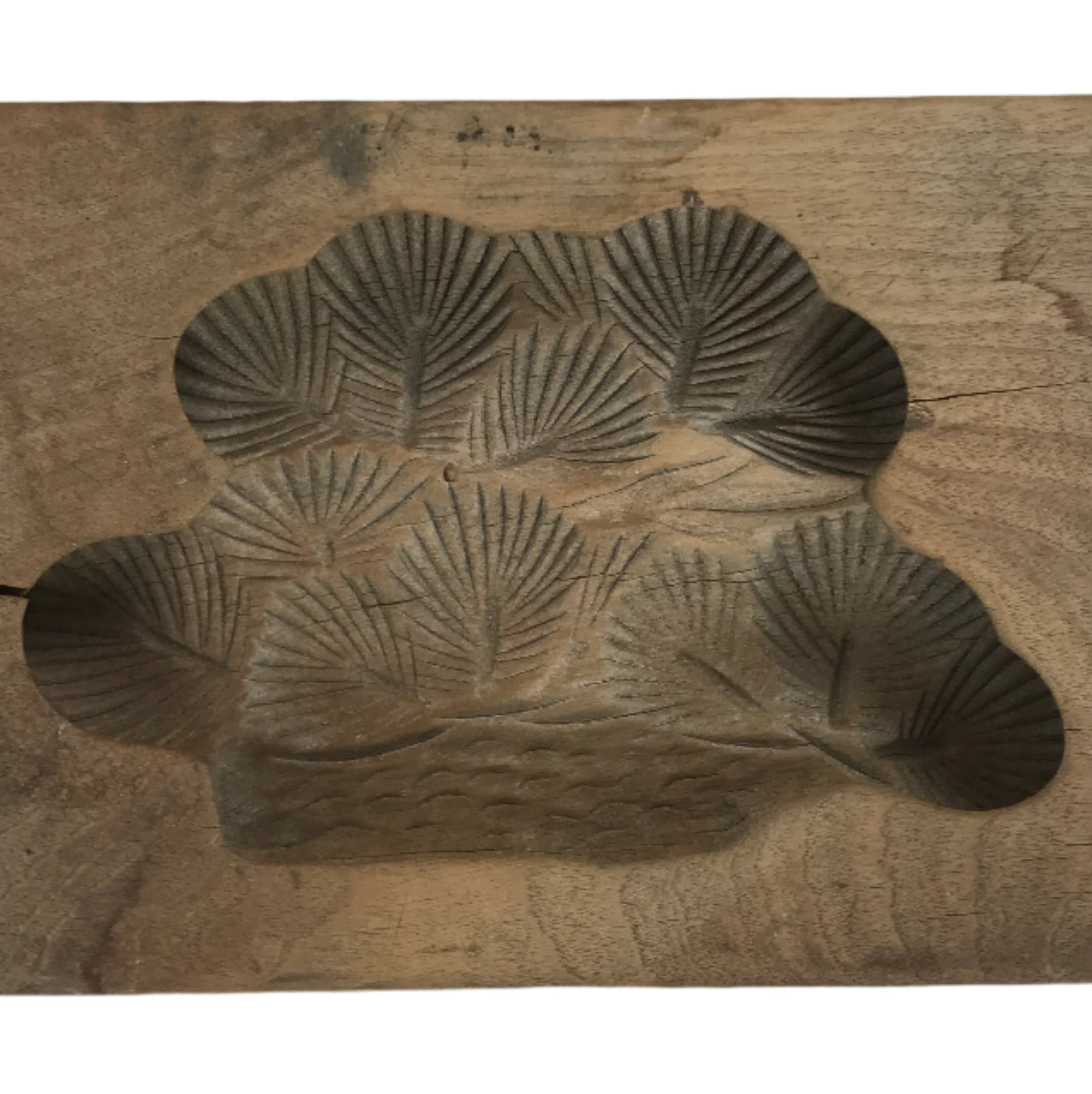 Japanese Wood Carved Kashigata Cake Mold Vtg Sweet Wagashi Pine Matsu Kg578