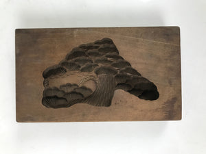 Japanese Wood Carved Kashigata Cake Mold Vtg Sweet Wagashi Pine Tree Matsu Kg548