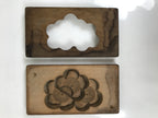 Japanese Wood Carved Kashigata Cake Mold Vtg Sweet Wagashi Plum Blossoms Kg584