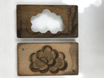 Japanese Wood Carved Kashigata Cake Mold Vtg Sweet Wagashi Plum Blossoms Kg584