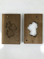 Japanese Wood Carved Kashigata Cake Mold Vtg Sweet Wagashi Plum Blossoms Kg619