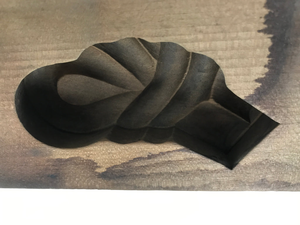 Japanese Wood Carved Kashigata Cake Mold Vtg Sweet Wagashi Rope Knot Himo Kg603
