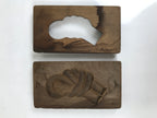 Japanese Wood Carved Kashigata Cake Mold Vtg Sweet Wagashi Rope Knot Himo Kg603