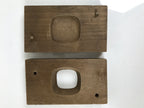 Japanese Wood Carved Kashigata Cake Mold Vtg Sweet Wagashi Rounded Square Kg802