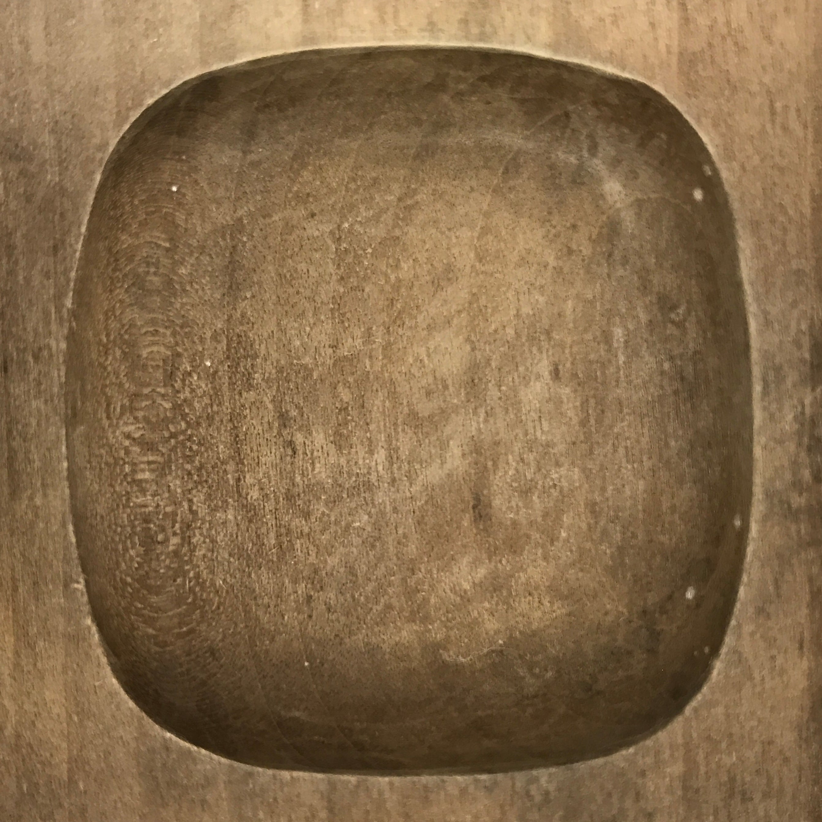 Japanese Wood Carved Kashigata Cake Mold Vtg Sweet Wagashi Rounded Square Kg802