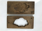 Japanese Wood Carved Kashigata Cake Mold Vtg Sweet Wagashi Sakura Kiku Kg613