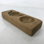 Japanese Wood Carved Kashigata Cake Mold Vtg Sweet Wagashi Sakura Peach Kg589