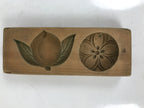 Japanese Wood Carved Kashigata Cake Mold Vtg Sweet Wagashi Sakura Peach Kg589