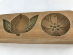 Japanese Wood Carved Kashigata Cake Mold Vtg Sweet Wagashi Sakura Peach Kg589