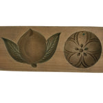 Japanese Wood Carved Kashigata Cake Mold Vtg Sweet Wagashi Sakura Peach Kg589