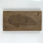 Japanese Wood Carved Kashigata Cake Mold Vtg Sweet Wagashi Shrimp Ebi Kg559