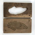 Japanese Wood Carved Kashigata Cake Mold Vtg Sweet Wagashi Shrimp Ebi Kg559