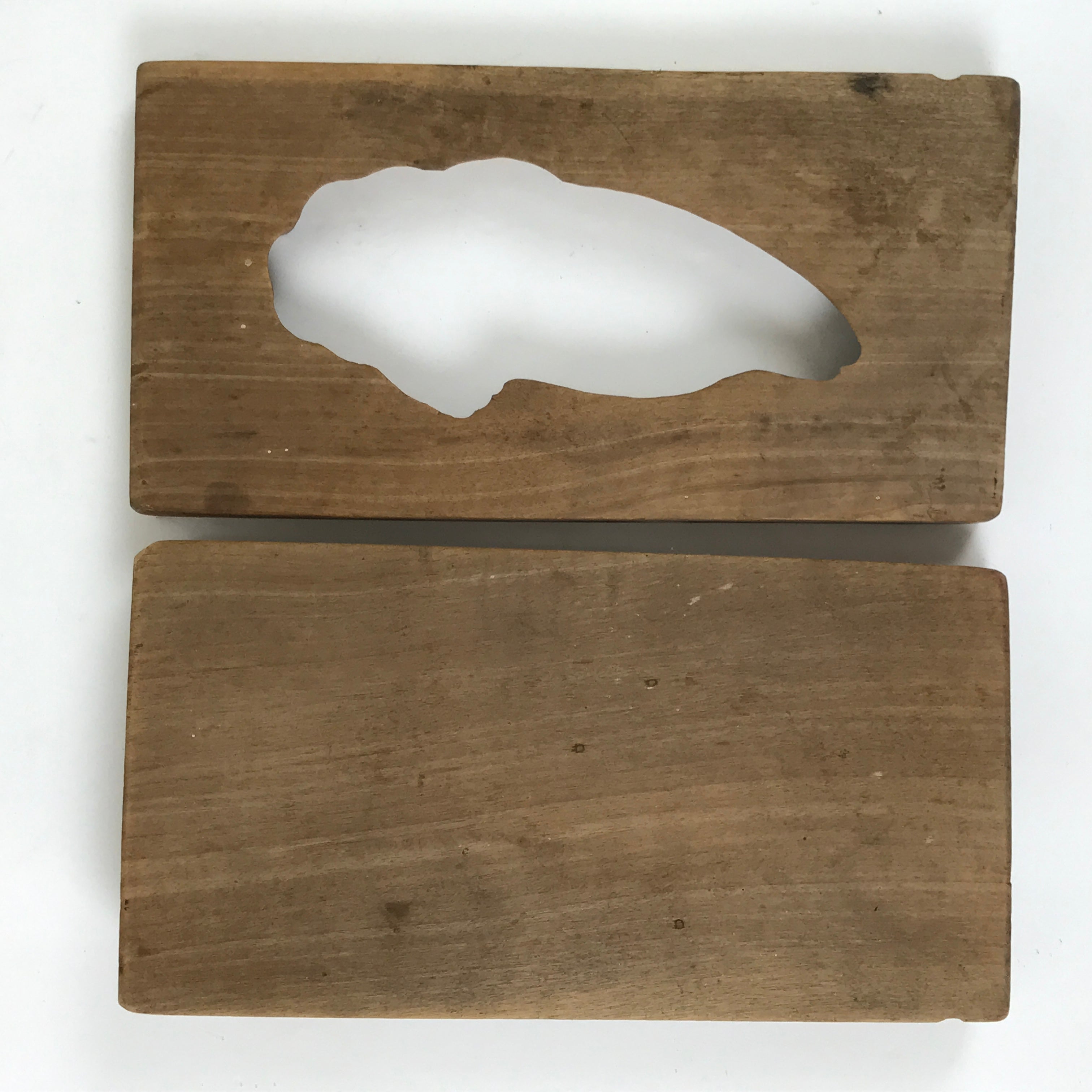 Japanese Wood Carved Kashigata Cake Mold Vtg Sweet Wagashi Shrimp Ebi Kg559