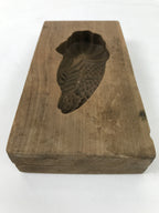 Japanese Wood Carved Kashigata Cake Mold Vtg Sweet Wagashi Shrimp Ebi Kg559