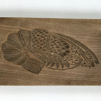 Japanese Wood Carved Kashigata Cake Mold Vtg Sweet Wagashi Shrimp Ebi Kg559