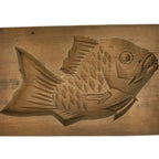 Japanese Wood Carved Kashigata Cake Mold Vtg Sweet Wagashi Tai Madai Fish Kg586