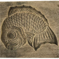 Japanese Wood Carved Kashigata Cake Mold Vtg Sweet Wagashi Tai Madai Fish Kg640