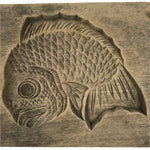 Japanese Wood Carved Kashigata Cake Mold Vtg Sweet Wagashi Tai Madai Fish Kg640