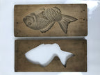 Japanese Wood Carved Kashigata Cake Mold Vtg Sweet Wagashi Tai Madai Fish Kg672