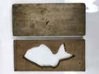 Japanese Wood Carved Kashigata Cake Mold Vtg Sweet Wagashi Tai Madai Fish Kg672