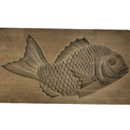 Japanese Wood Carved Kashigata Cake Mold Vtg Sweet Wagashi Tai Madai Fish Kg672
