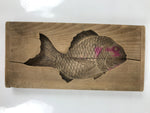 Japanese Wood Carved Kashigata Cake Mold Vtg Sweet Wagashi Tai Madai Fish Kg733