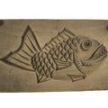 Japanese Wood Carved Kashigata Cake Mold Vtg Sweet Wagashi Tai Madai Fish Kg793