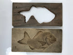 Japanese Wood Carved Kashigata Cake Mold Vtg Sweet Wagashi Tai Madai Fish Kg808