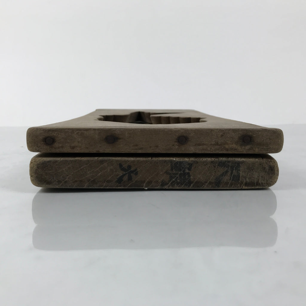 Japanese Wood Carved Kashigata Cake Mold Vtg Sweet Wagashi Tai Madai Fish Kg809