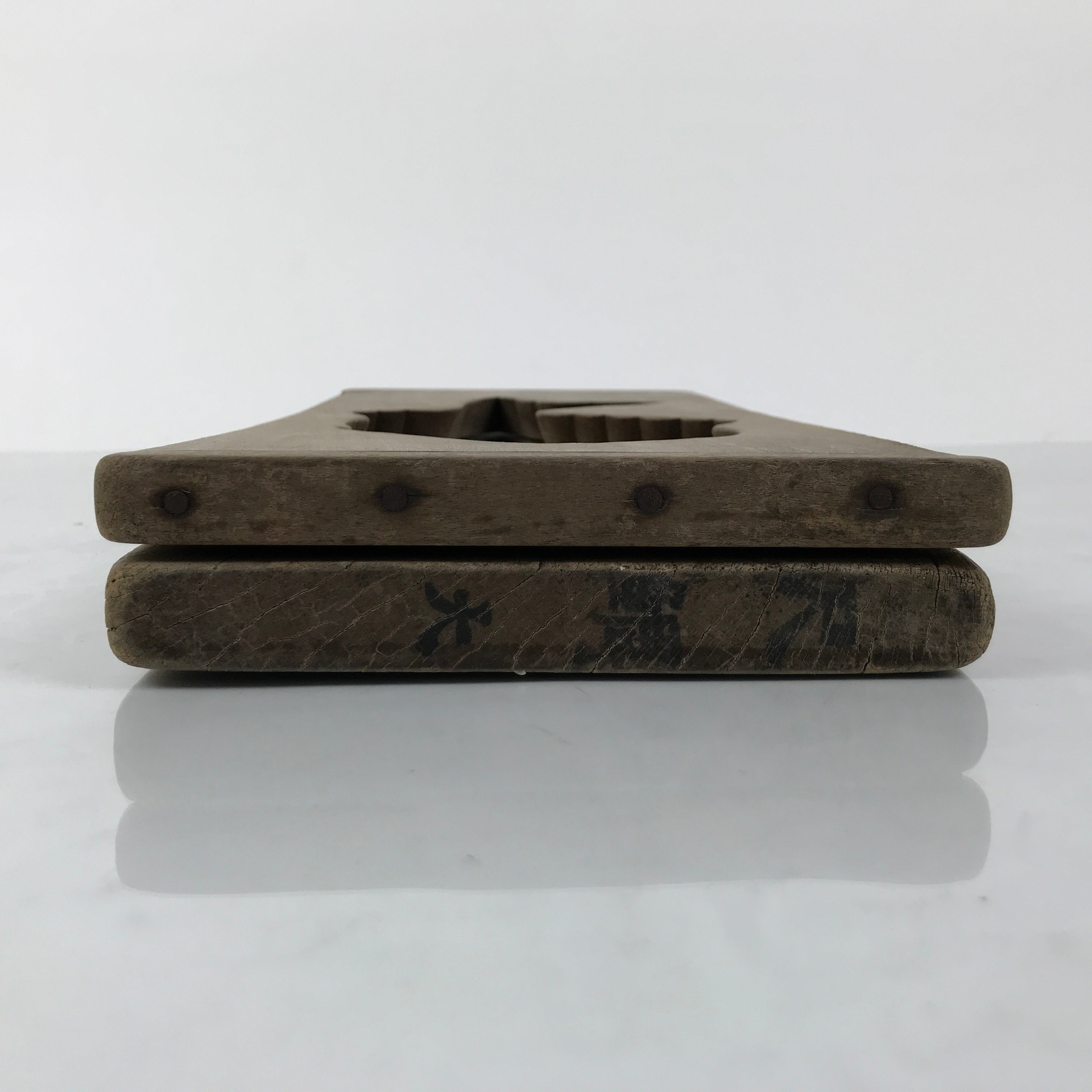 Japanese Wood Carved Kashigata Cake Mold Vtg Sweet Wagashi Tai Madai Fish Kg809