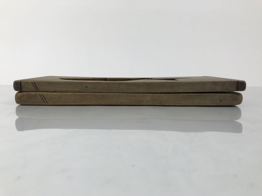 Japanese Wood Carved Kashigata Cake Mold Vtg Sweet Wagashi Tai Madai Fish Kg809